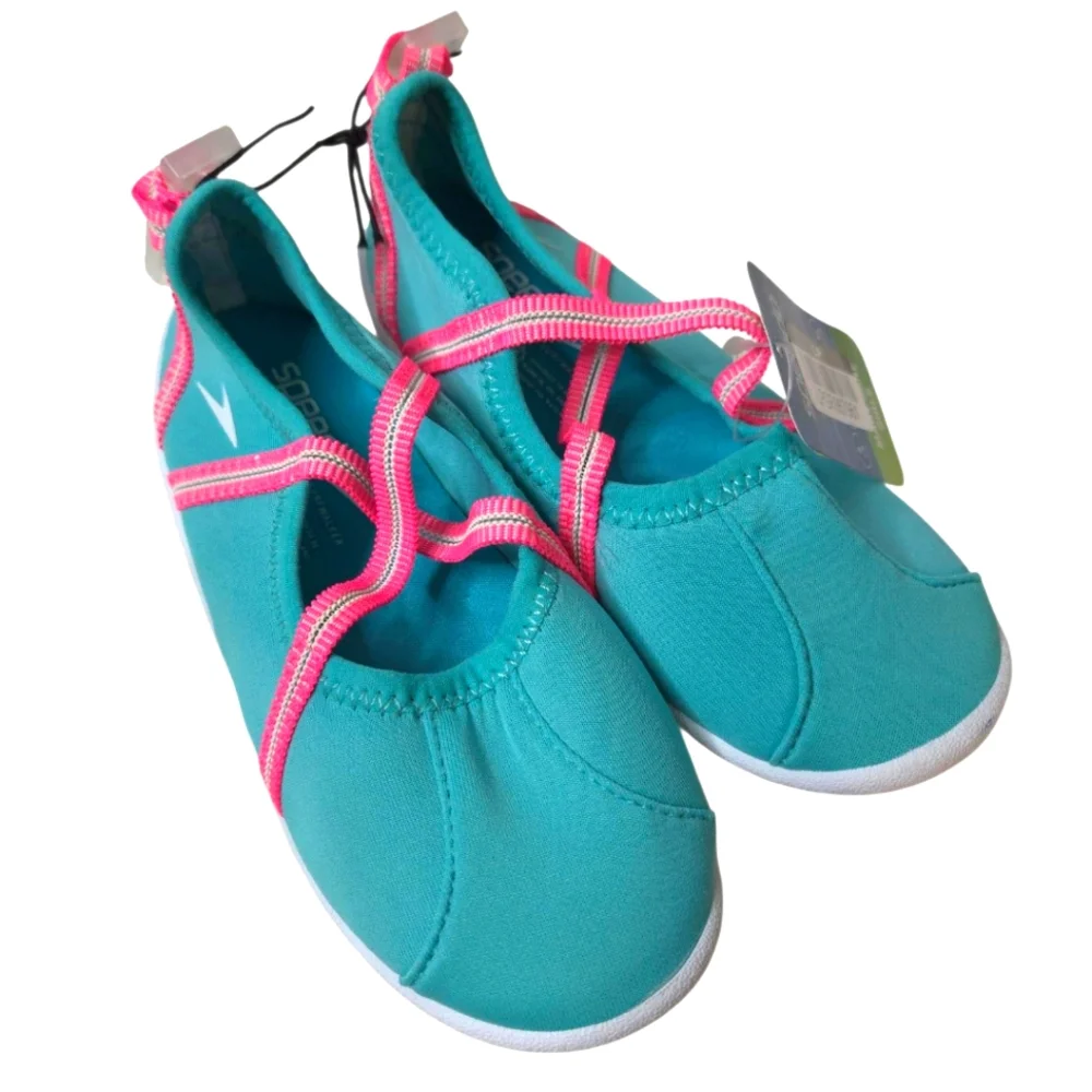 Speedo Toddler Girls' Mary Jane -Water Shoes- Turquoise/Aqua and Pink Size S NWT